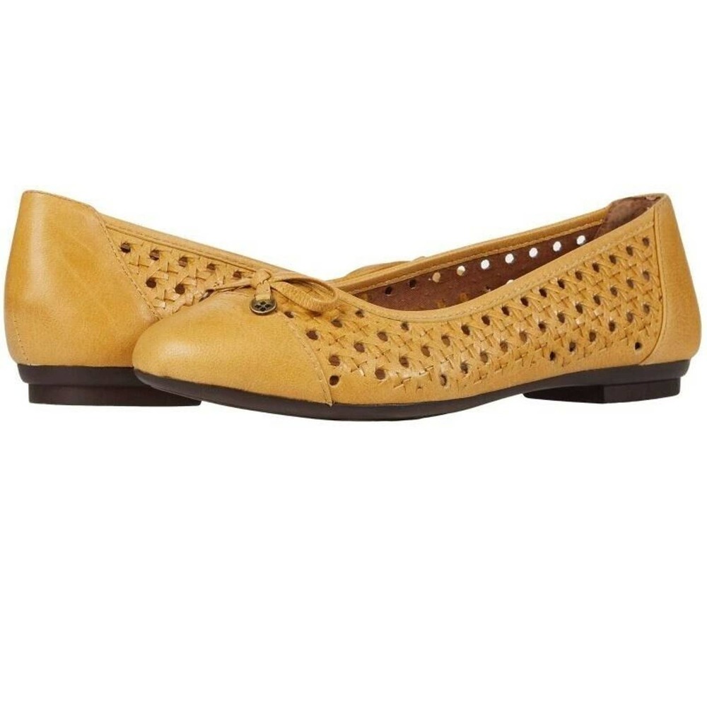 Patricia Nash Bettina Flat Shoes Ochre Yellow Bow